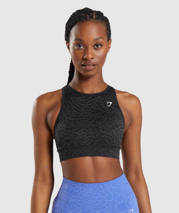 Damske Športové Podprsenky Gymshark Adapt Animal Seamless Čierne | JW9517238